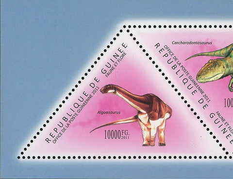 Dinosaurs Stamp Algoasaurus Dryosaurus Ceratosaurus Carcharodontosaurus S/S MNH