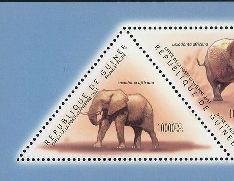 Elephants Stamp Loxodonta Africana Cyclotis Wild Animal Fauna S/S MNH #8686-8690