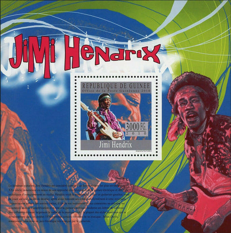 Jimi Hendrix Stamp Music Artist Guitarist S/S MNH #7398 / Bl.1810