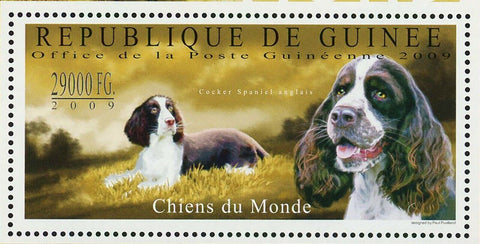 Dogs Stamp English Cocker Spaniel Greyhound Pet S/S MNH #7218 / Bl.1792