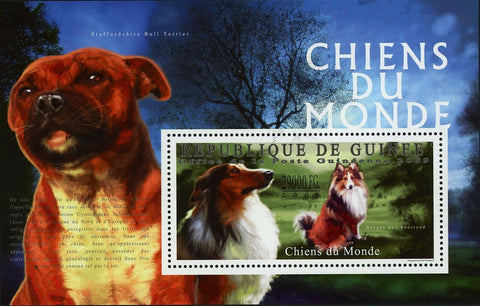 Dogs Stamp Staffordshire Bull Terrier Shetland Sheepdog S/S MNH #7216 / Bl.1790