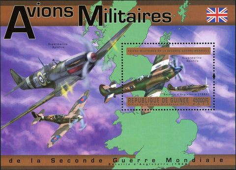 English Military Aircrafts Stamp Supermarine Spitfire Airplane Military S/S MNH