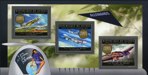 Planes of Germany Messerschmitt BF 109 K-4 Heinkel He 111 P-1 S/S MNH #9566-9568