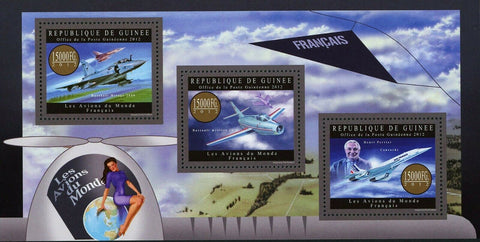 Planes of France Concorde Dassault Mirage 2000 Henri Perrier S/S MNH #9575