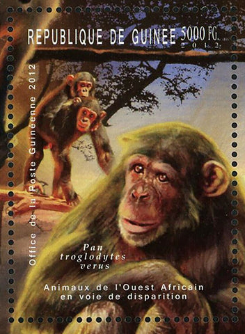 Wild Animal Stamp Chimp Bats Pan Troglodytes Verus Hipposideros Caffer S/S MNH