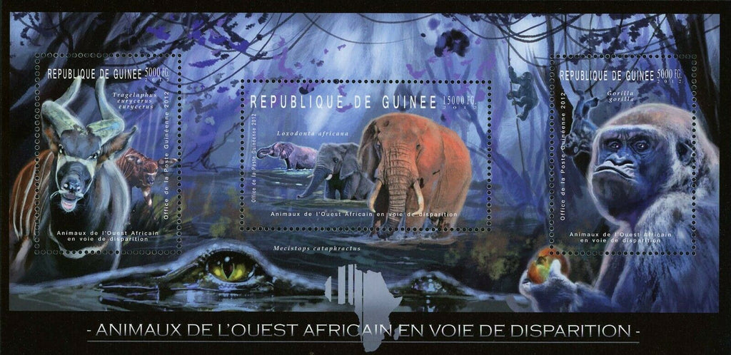Wild Animal Stamp Elephant Tragelaphus Eurycherus Loxodonia Africana Gorilla MNH