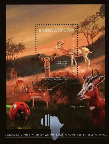 Wild Animals Stamp Impala Aepyceros Melampus Petersi Nauger Dama S/S MNH #9193