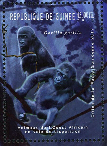 Wild Animals Stamp Gorilla Gorilla West African Fauna Endangered S/S MNH #9186