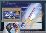 Planes of France Concorde Airplane Aviation S/S MNH #9575 / Bl.2176