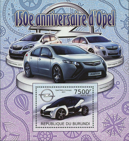 Opel Cars & RAK Concept Stamp Vehicles Mokka Ampera Insignia S/S MNH #2415