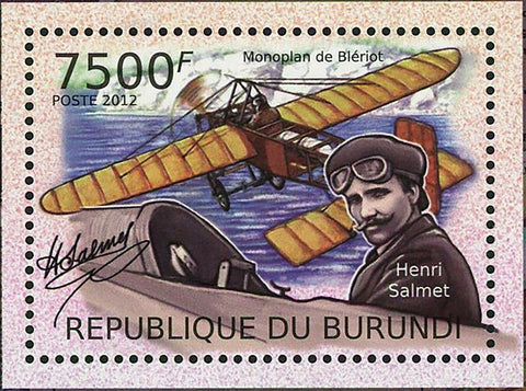 Henri Salmet & Aircrafts Stamp 100th Anniversary of Flight London-Paris S/S MNH