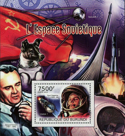 Soviet Space Stamp Yuri Gagarin Astronaut S/S MNH #2430 / Bl.218