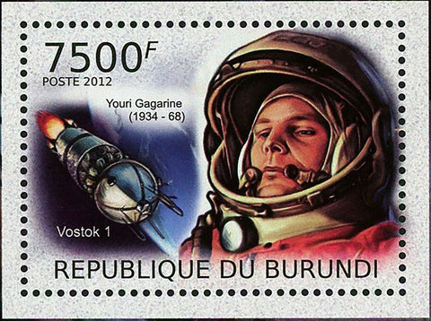 Soviet Space Stamp Yuri Gagarin Astronaut S/S MNH #2430 / Bl.218