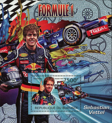 Formula 1 Stamp F1 Sebastian Vettel Transportation Racing Sport S/S MNH #2470