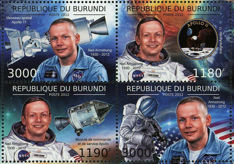 Neil Armstrong Stamp Launching Apollo 11 Space NASA USA S/S MNH #2680-2683