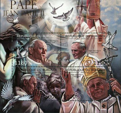 Pope John Paul II Stamp Church Christianity Catholicism Dove S/S MNH #2690-2693