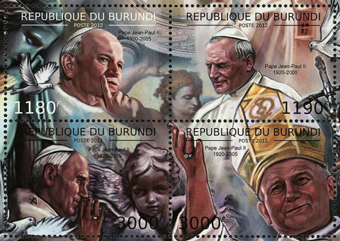 Pope John Paul II Stamp Church Christianity Catholicism Dove S/S MNH #2690-2693