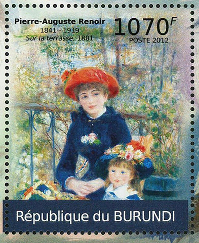 Paintings of Pierre-Auguste Renoir Stamp Art Sur la Terrasse S/S MNH #2327-2330