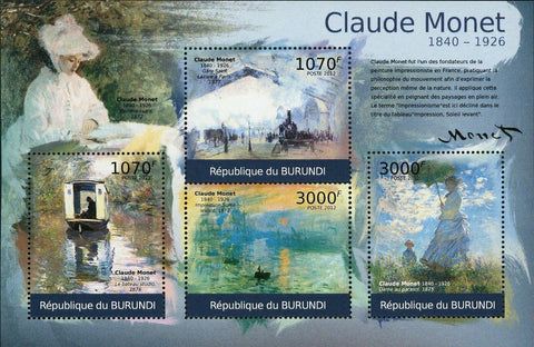 Paintings of Claude Monet Stamp Art Impressionism Dame au Parasol S/S MNH #2355