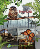 Deforestation Stamp Danaus Plexippus Strix Occidentalis S/S MNH #2584 / Bl.240