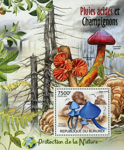 Mushrooms & Acid Rain Stamp Entoloma Hochstetteri S/S MNH #2534 / Bl.230