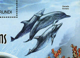 Dolphins Stamp Delphinus Delphis Stenella Frontalis Tursiops Truncatus S/S MNH
