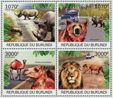 Habitat Stamp Ceratotherium Simum Ursus Arctos Camelus Dromedarius Panthera S/S