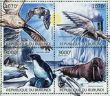 Global Warming Stamp Bubo Scandiacus Sterna Paradisaea Pygoscelis Adeliae S/S