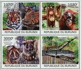 Wildlife Stamp Panthera Tigris Gavialis Gangeticus Nycticebus Spp. S/S MNH #2620