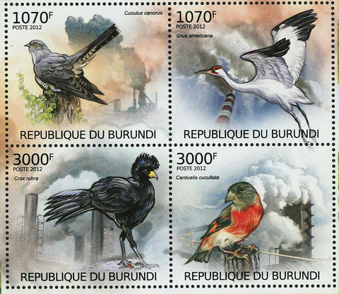 Birds & Air Pollution Stamp Cuculus Canorus Grus Americana Crax Ruba S/S MNH