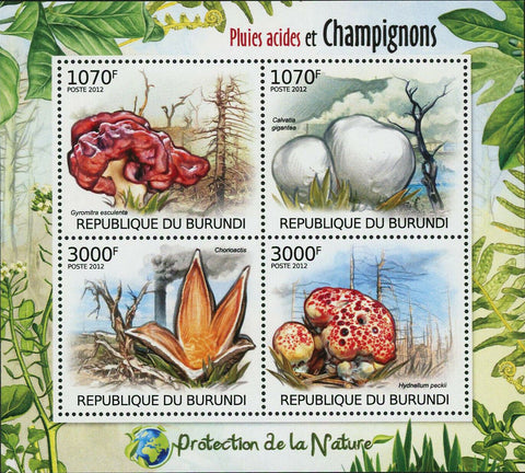 Mushrooms & Acid Rain Stamp Gyromitra Esculenta Hydnellum Peckii S/S MNH #2530