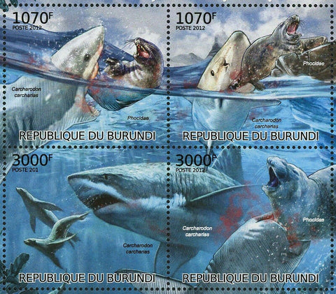 Sharks & Pinnipeds Stamp Carcharodon Carcharias Phocidae S/S MNH #2550-2553