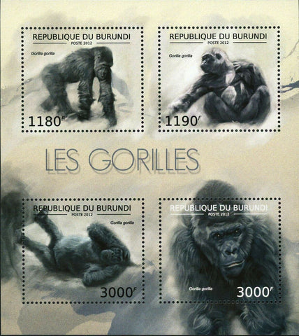 Gorillas Stamp Gorilla Gorilla Wild Animal Fauna S/S MNH #2848-2851