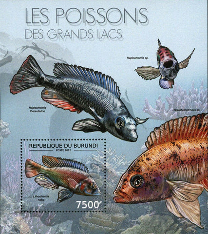 Fish of Great Lakes Stamp Lithochromis Rufus Haplochromis S/S MNH #2782 / Bl.280