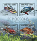 Fish of Great Lakes Stamp Pelvicachromis Pulcher Paralabidochromis S/S MNH #2778