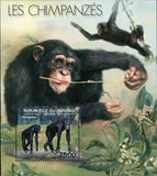 Chimpanzees Stamp Pan Troglodytes Wild Animals S/S MNH #2857 / Bl.295