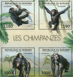 Chimpanzees Stamp Pan Troglodytes Wild Animals S/S MNH #2853-2856