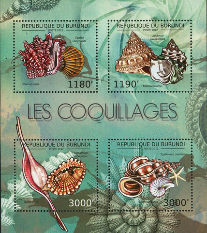 Shells Stamp Chlamys Varia Cardita Calcyculata Epitonium Commune S/S MNH #2753