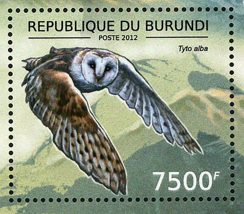 Owls Stamp Bird Tyto Alba Stix Hylephila Bubo Virginianus S/S MNH #2812 / Bl.286