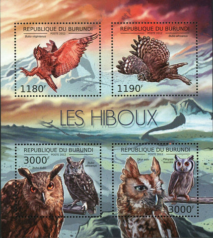 Owls Stamp Bird Bubo Virginianus Otus Asio Ptilopsis Leucotis S/S MNH #2808-2811