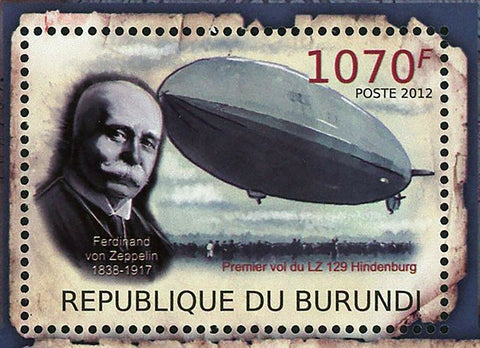 Hindenburg Disaster & Zeppelins Stamp Ferdinand Zeppelin S/S MNH #2391-2394
