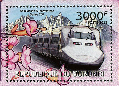 Japanese Train Stamp Super Xpress 700 Shinkansen Series E5 Tobu100 S/S MNH #2453