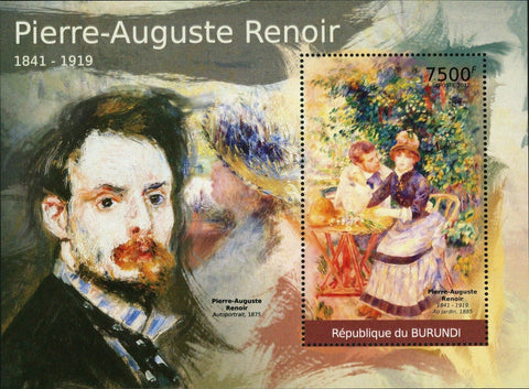 Paintings of Pierre-Auguste Renoir Stamp Art Autoportrait S/S MNH #2378 / Bl.199