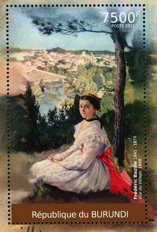 Paintings of Frederic Bazille Stamp Art Vue du Village S/S MNH #2386 / Bl.207