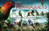 Parrots Stamp Agaprnis Pullarius Psittacus Erithacus S/S MNH #1978-1981 / Bl.151