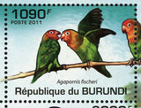 Parrots Stamp Agaprnis Pullarius Psittacus Erithacus S/S MNH #1978-1981 / Bl.151