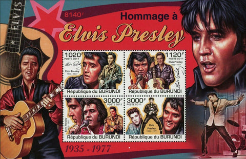 Elvis Presley Stamp Tribute Music Artist Legend 1935-1977 S/S MNH #2270-2273