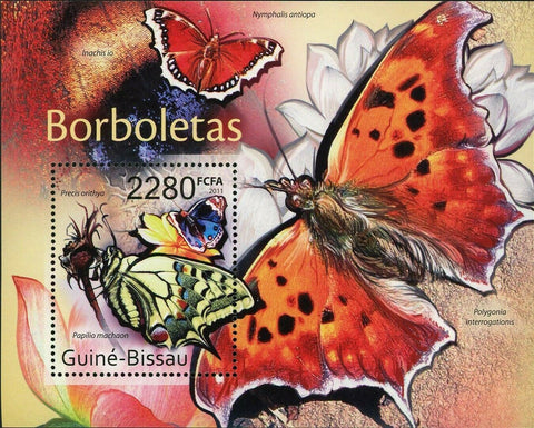 Butterflies Stamp Nymphalis Antiopa Precis Orithya S/S MNH #5428 / Bl.932