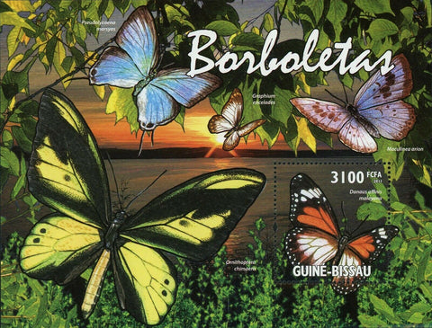 Butterflies Stamp Pseudolycaena Marsyas Ornithoptera Chimaera S/S MNH #5338-5341