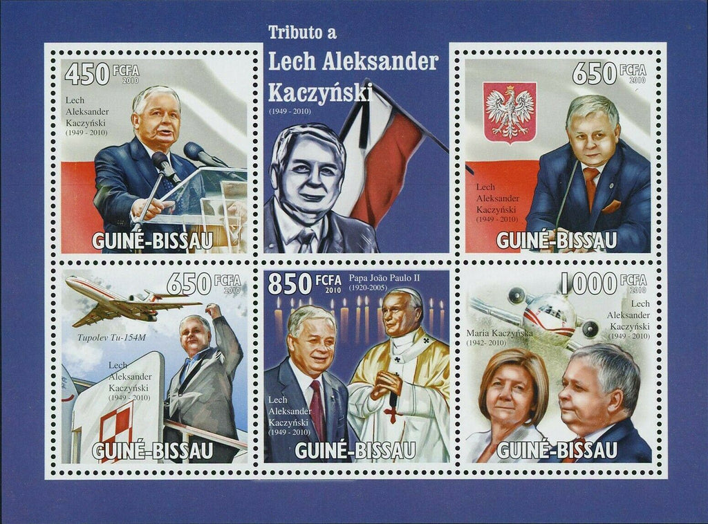 Lech Aleksander Kaczynski Stamp Tribute Pope John Paul II S/S MNH #4708-4712